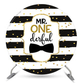 Schwarz Weiß Streifen Runden 1 Geburtstag Hintergrund